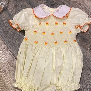 Poppy kids co smocked onesie